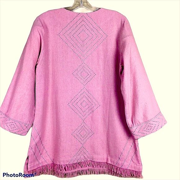 Soft Surroundings Dusty Rose Embroidered Tunic - Picture 6 of 9